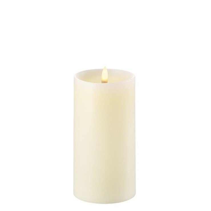 UYUNI Lighting LED candle PILLAR deep wick 7,8 x 15 cm ivory - Pic 1