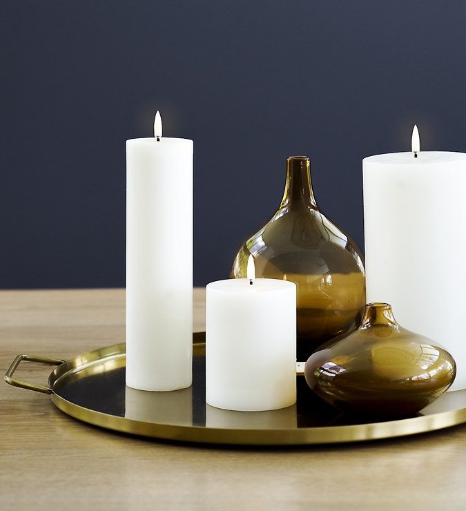 UYUNI Lighting LED Kerze PILLAR 7,3 x 22 cm weiß - Thumbnail 2