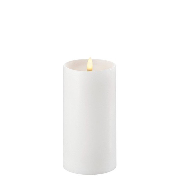 UYUNI Lighting LED candle PILLAR deep wick 7,8 x 15 cm white - Pic 1