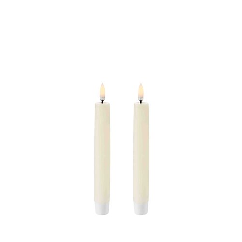 UYUNI Lighting LED Stick Candles Taper Set of 2 2,3 x 15 cm ivory