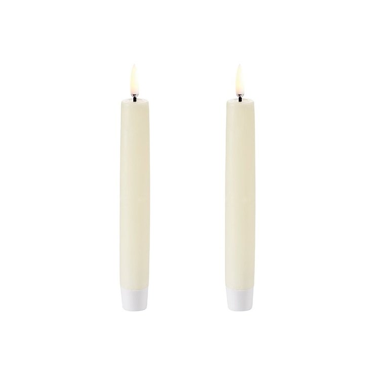 UYUNI Lighting LED Stick Candles Taper Set of 2 2,3 x 15 cm ivory - Pic 1