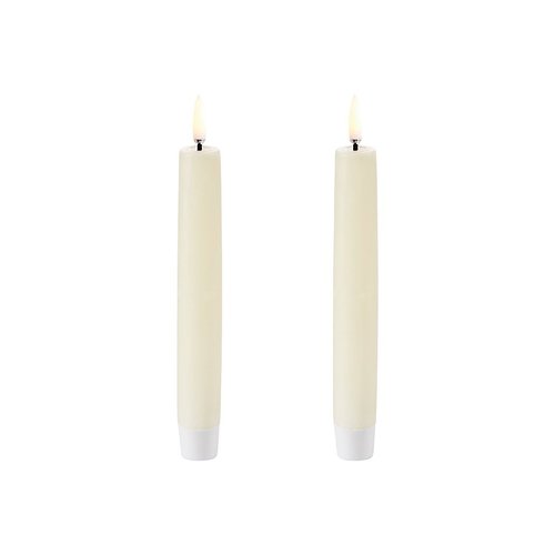 UYUNI Lighting LED Stick Candles Taper Set of 2 2,3 x 15 cm ivory