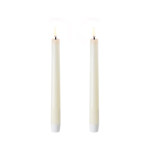 UYUNI Lighting LED Stick Candles Taper Set de 2 velas de 2,3 x 20 cm de marfil