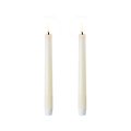 UYUNI Lighting LED Stabkerzen Taper 2er Set  2,3 x 20 cm ivory