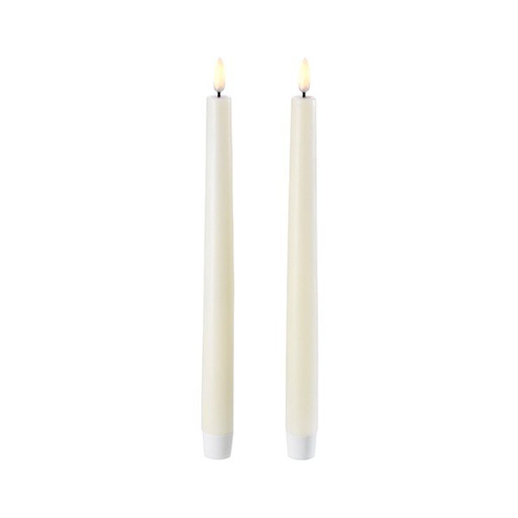 UYUNI Lighting LED Stick Candles Taper Set de 2 2,3 x 25 cm marfil - Pic 1