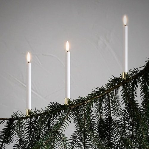 UYUNI Lighting LED Mini Stick kynttilät Clip 4 kpl 1,3 x 13,8 cm valkoinen