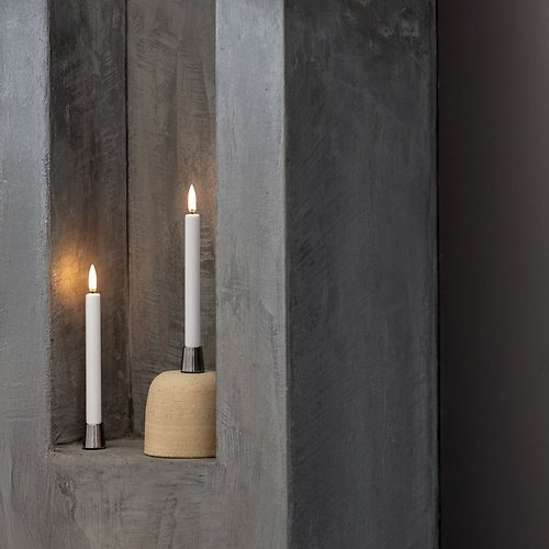 UYUNI Lighting LED spuldzīšu sveču komplekts ar 2 svecēm 2,3 x 20 cm, balts