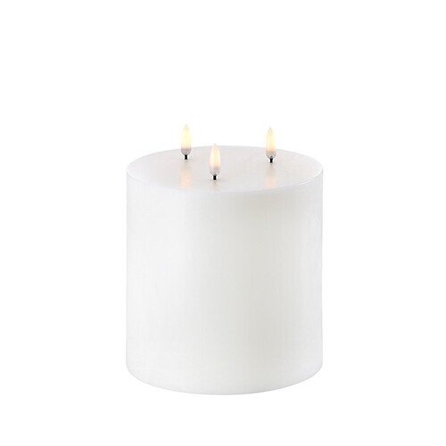 UYUNI Illuminazione candela LED PILLAR 3 fiamme 15 x 15 cm bianco