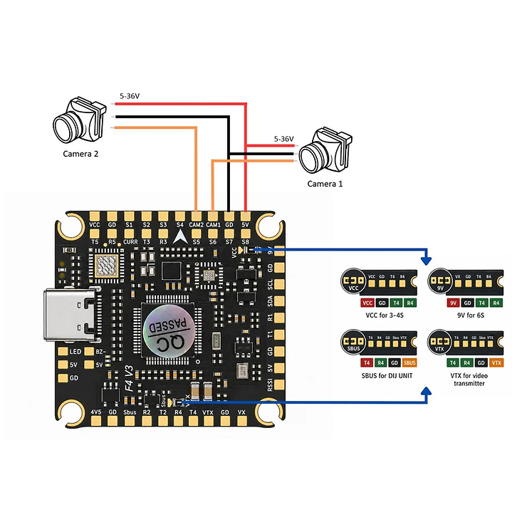 Pilotix F405 V3 Flight Controller mit ICM42688 Gyro 3–6S MADE IN EU - Thumbnail 1