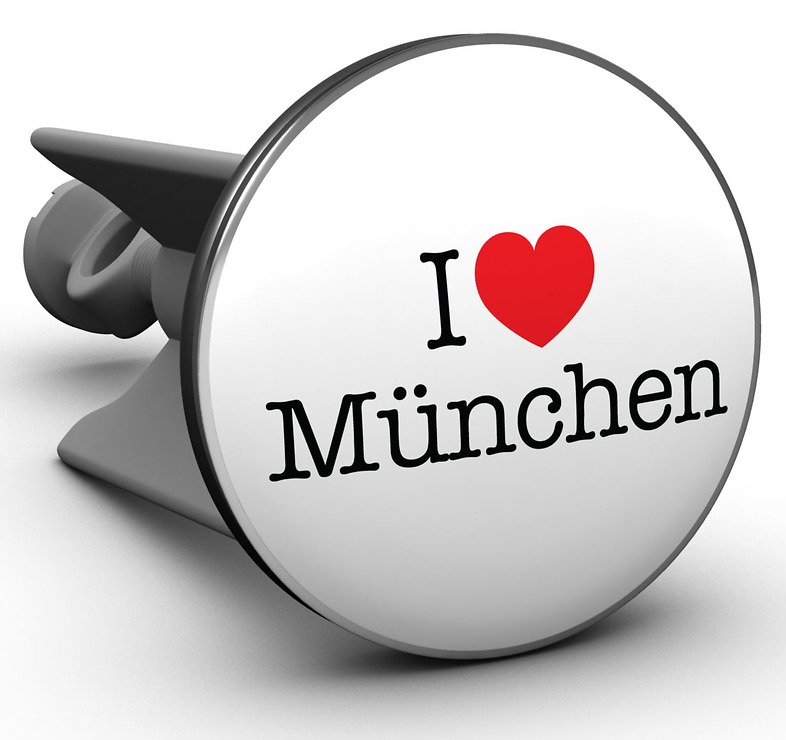 Plopp Waschbeckenstöpsel I love München - Pic 1