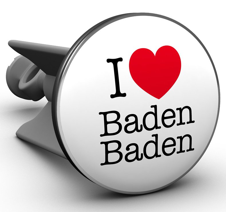Plopp Waschbeckenstöpsel I love Baden Baden - Pic 1