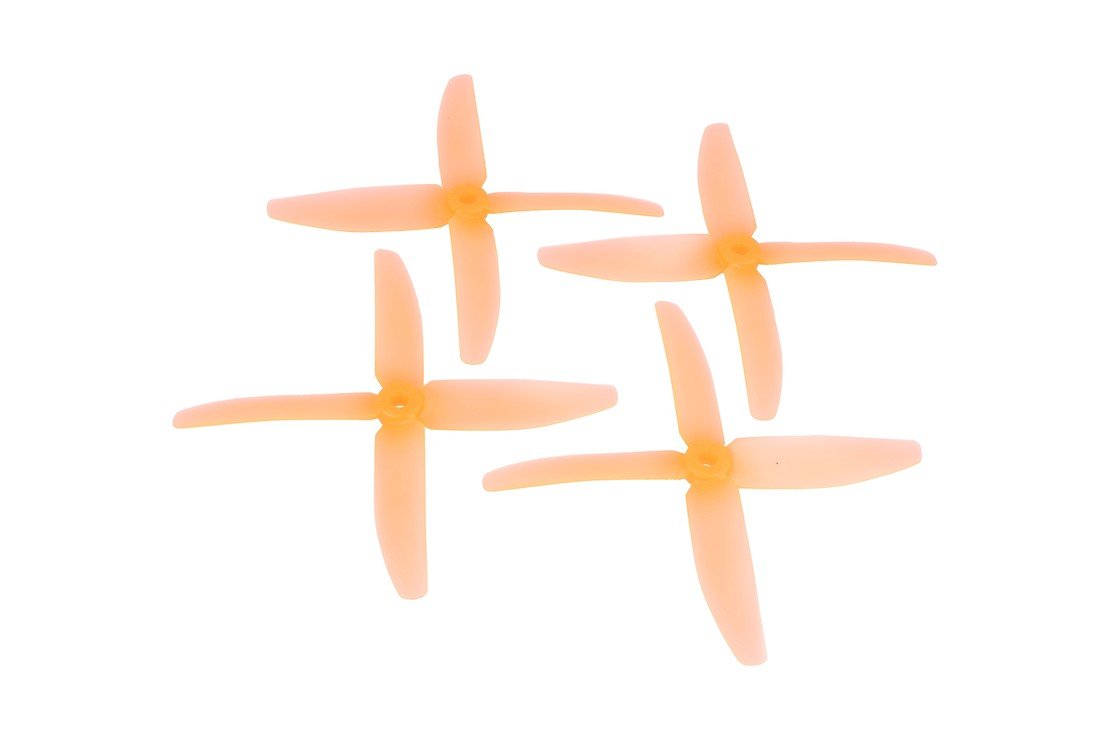RaceKraft 5040 Quad 4-Blatt Propeller - clear orange (2xCW, 2xCCW) 5 Zoll - Thumbnail 1