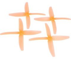 RaceKraft 5040 Quad 4-Blatt Propeller - clear orange (2xCW, 2xCCW) 5 Zoll
