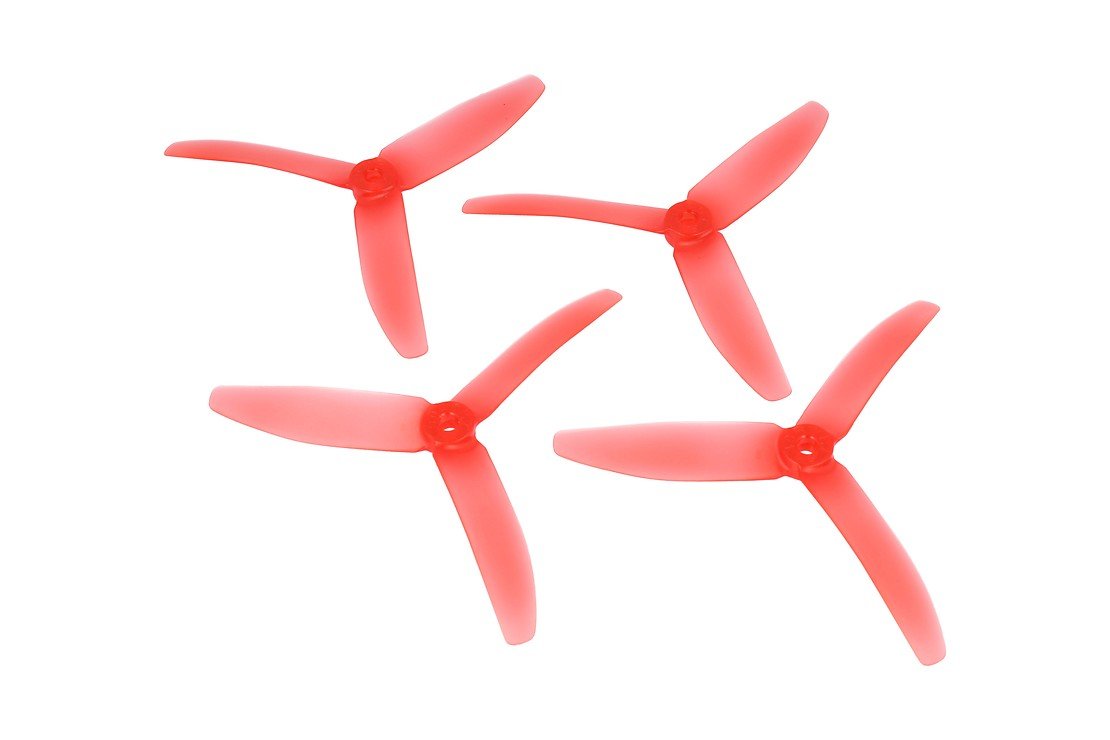 RaceKraft 5040 Tri 3-Blatt Propeller - clear red (2xCW, 2xCCW) - Thumbnail 1