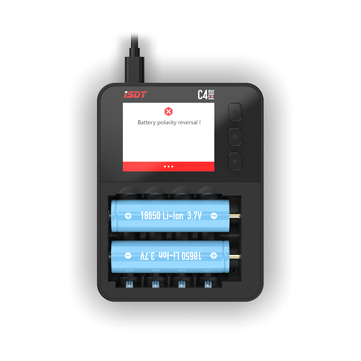 ISDT C4 EVO Akku Ladegerät AA AAA 18650 21700 4-Schacht USB-C Smart Charger - Thumbnail 2