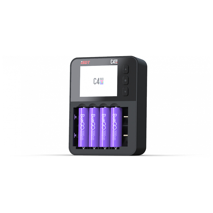 ISDT C4 EVO Akku Ladegerät AA AAA 18650 21700 4-Schacht USB-C Smart Charger - Thumbnail 1