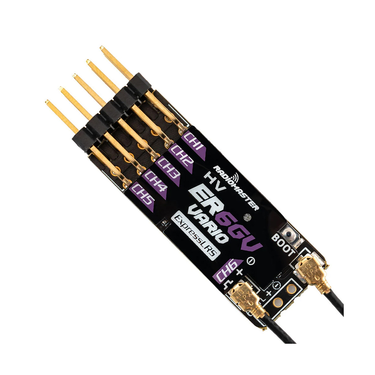 RadioMaster ER6GV 6-kanavainen 2,4 GHz:n ELRS PWM-vastaanotin, jossa on Vario - Bild 1