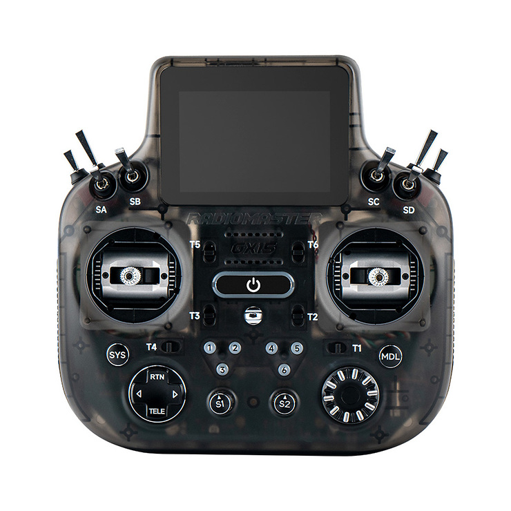 Radiomaster GX15 MAX Dual 2.4GHz ELRS AG02 FPV Fernsteuerung Transparent Grau - Thumbnail 1