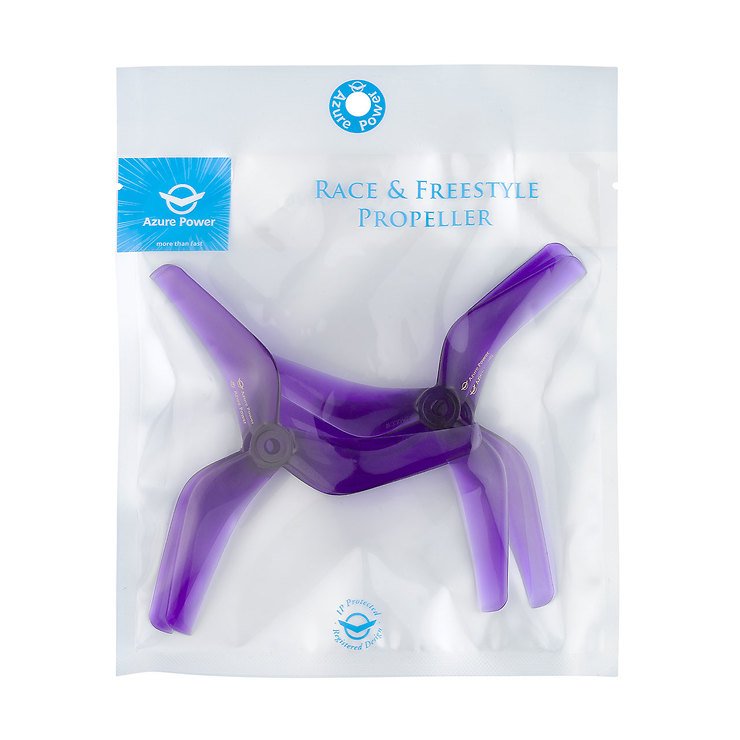 Azure Power 5140 3 Blatt Propeller Ultra Violett 2CW+2CCW PC 5 Zoll - Thumbnail 3