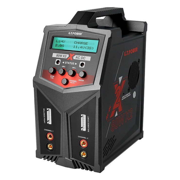 GTPower X2 Cargador LiPo 1-6s 80W AC - Thumbnail 1