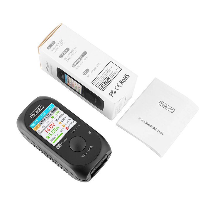 ToolkitRC M4 Pocket LiPo 1-4S 5A Chargeur DC 7-25V USB-C - Thumbnail 3