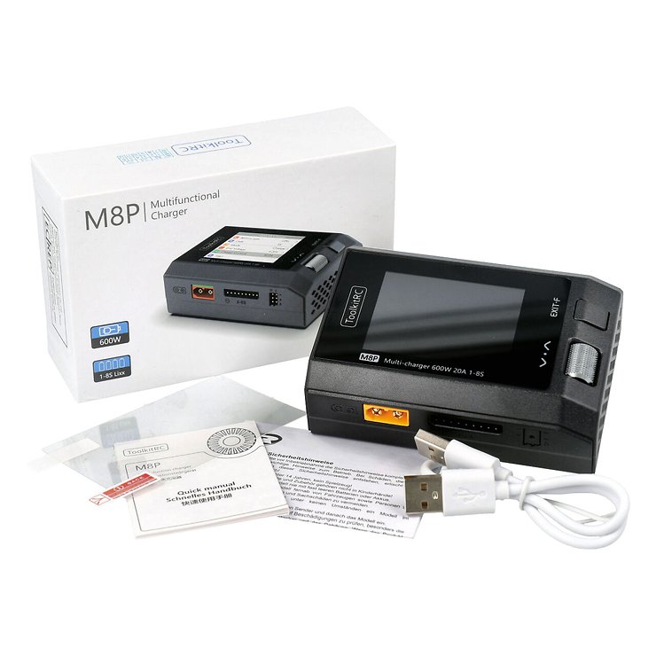 ToolkitRC M8P LiPo 1-8S 20A charger DC 7-35V - Thumbnail 4