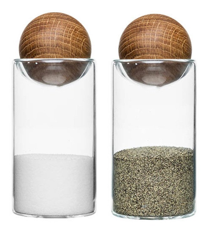 Sagaform Salz & Pfeffer Set Oval Oak - Thumbnail 1
