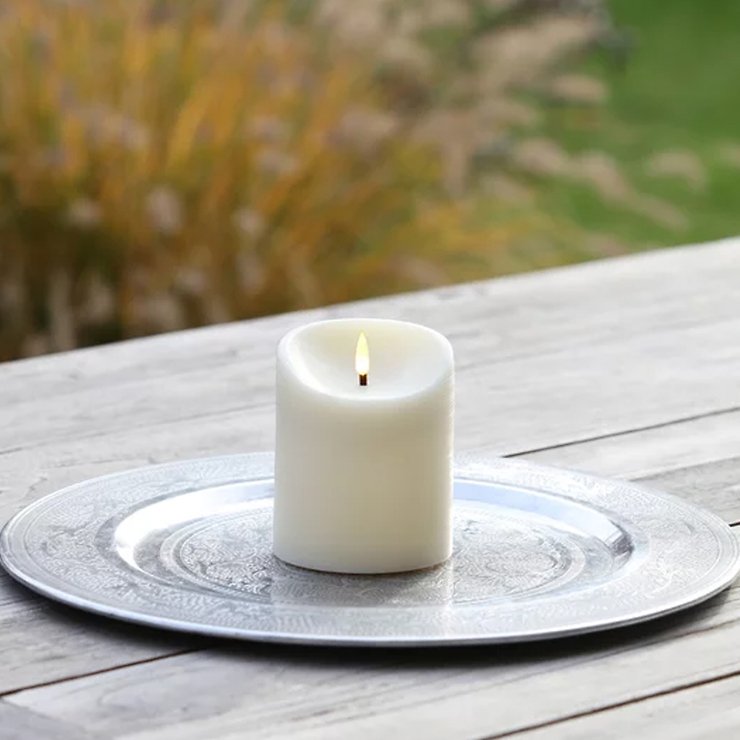 Elephant Candles LED Echtwachs Outdoor Kerze 10x12 cm creme  - Thumbnail 2