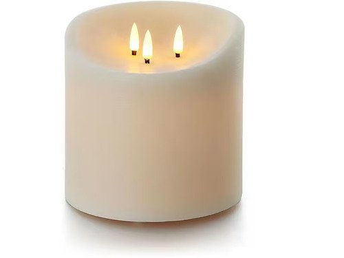 Elephant Candles LED real wax outdoor candle 15x15 cm 3-wick cream 