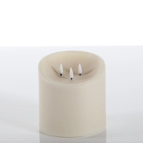 Elephant Candles LED Echtwachs Outdoor Kerze 15x15 cm 3er-Docht creme 