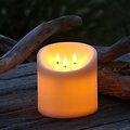 Elephant Candles LED Echtwachs Outdoor Kerze 15x15 cm 3er-Docht creme  - Thumbnail 3