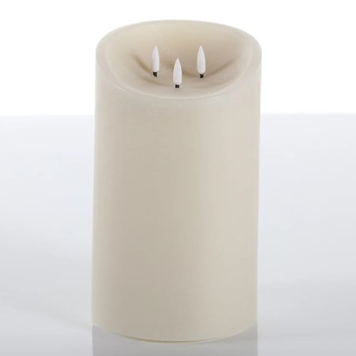 Elephant Candles LED Echtwachs Outdoor Kerze 15x25 cm 3er-Docht creme 