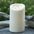 Elephant Candles LED Echtwachs Outdoor Kerze 15x25 cm 3er-Docht creme  - Thumbnail 2