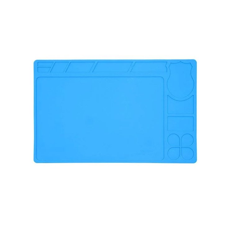 Sequre Lötunterlage Arbeitsmatte Silikon 330×210mm Blau - Thumbnail 1