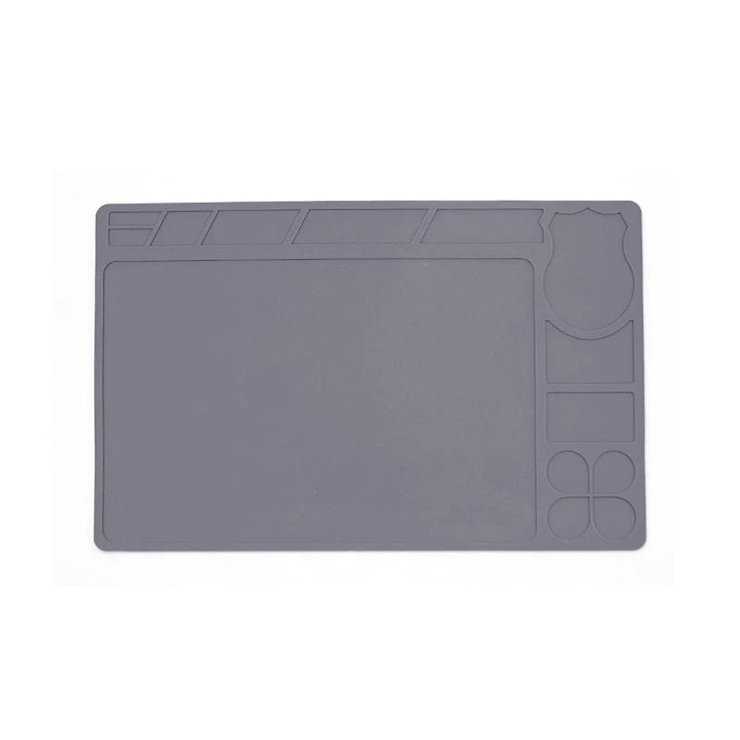 Sequre Lötunterlage Arbeitsmatte Silikon 350×250mm Grau - Thumbnail 1