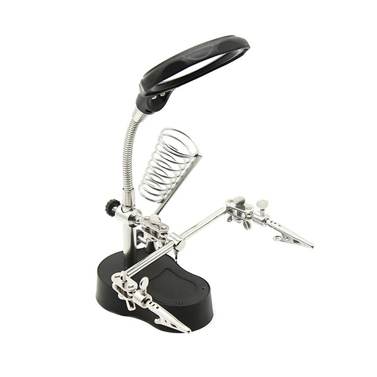 Sequre Löthilfe Platinenhalter mit Lupe (Dritte Hand) - Thumbnail 1