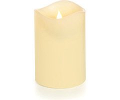 SmartCandle LED candle real wax 8x13 cm ivory remote control smooth