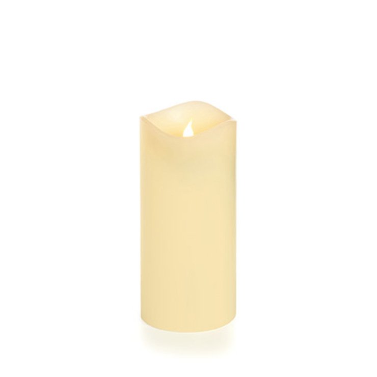 SmartFlame LED candle real wax 8x18 cm ivory remote control smooth - Pic 1