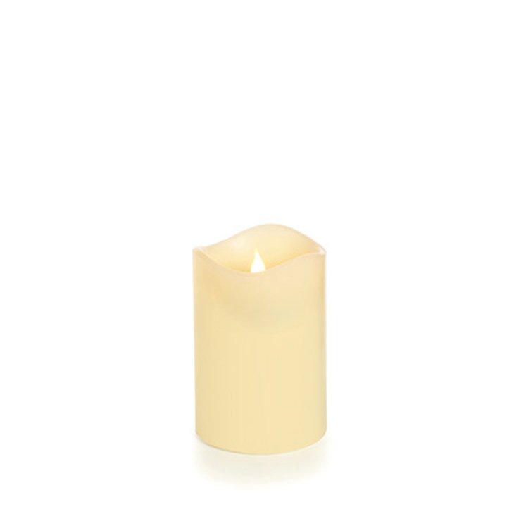 SmartFlame LED Kerze Echtwachs 9x14 cm elfenbein fernbedienbar glatt - Pic 1