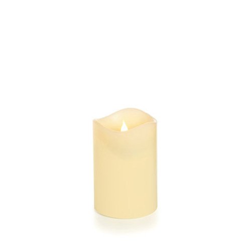 SmartFlame LED Kerze Echtwachs 9x14 cm elfenbein fernbedienbar glatt