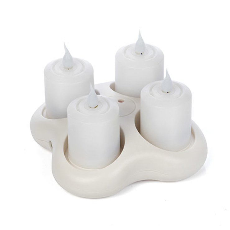 Juego de 4 candelitas a pilas SmartFlame con estación de carga a distancia - Thumbnail 2