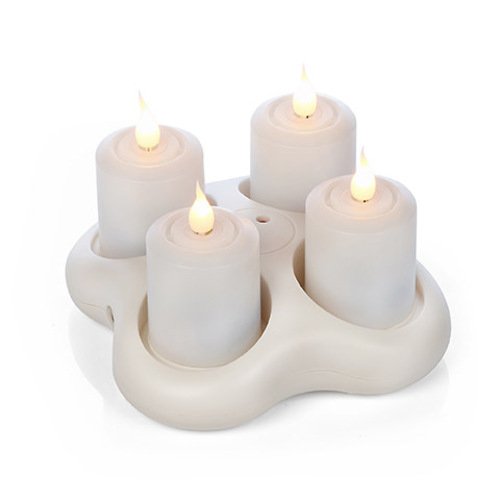 SmartFlame battery tealight set of 4 with remote charging station