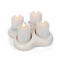 SmartFlame battery tealight set of 4 with remote charging station - Thumbnail 1