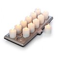 Jeu de 12 bougies chauffe-plat rechargeables SmartFlame avec panneau de chargement à distance - Thumbnail 1