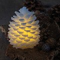 Sirius LED pine cones real wax Clara 14cm white - Thumbnail 1