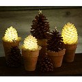 Sirius LED pine cones real wax Clara 14cm white - Thumbnail 3