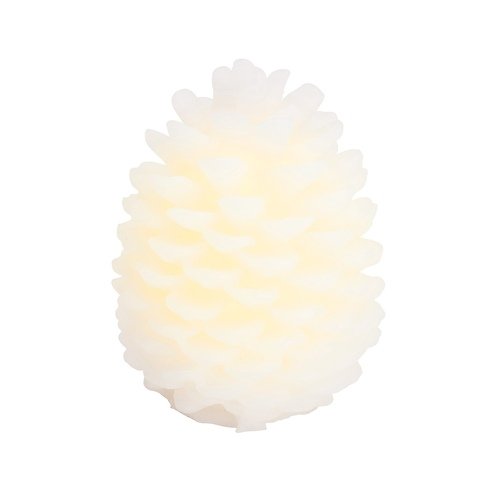 Sirius LED Tannenzapfen Echtwachs Clara 14 cm weiß