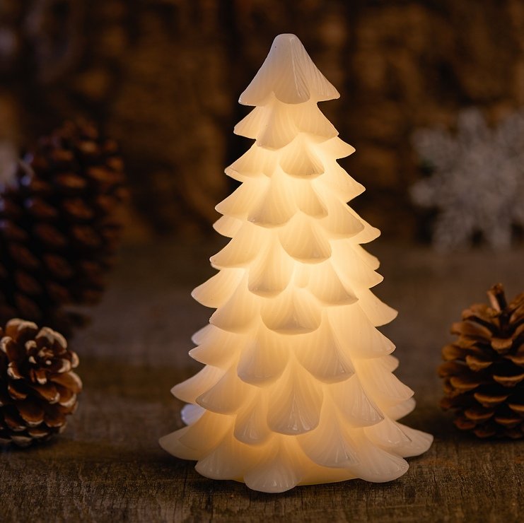 Sirius LED albero di Natale Carla cera vera 16 cm bianco - Thumbnail 1