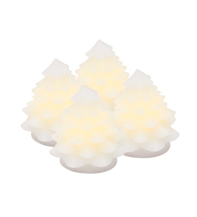 Sirius LED Tannenbaum Carla Mini Echtwachs 4 Stück 7cm weiß - Thumbnail 1