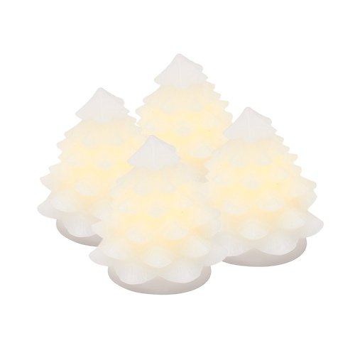 Sirius LED Tannenbaum Carla Mini Echtwachs 4 Stück 7cm weiß